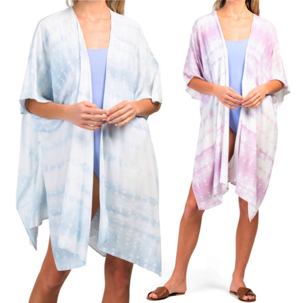NWT Steve Madden Women's Tie Dye Print Lightweight Kimono Top Cover-up